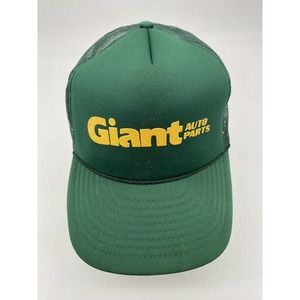 Vintage Giant Auto Parts Green Hat Cap SnapBack Adjustable Rope Brim